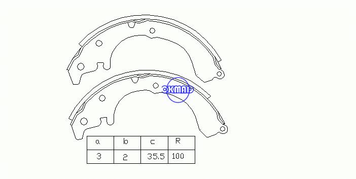 TOYOTA Caldina Corolla II Raum Sprinter Carib Starlet Mâchoires de frein à tambour FMSI:8401-S372 OEM:04495-12010 MK2203 FSB41 GS8046, OK-BS010